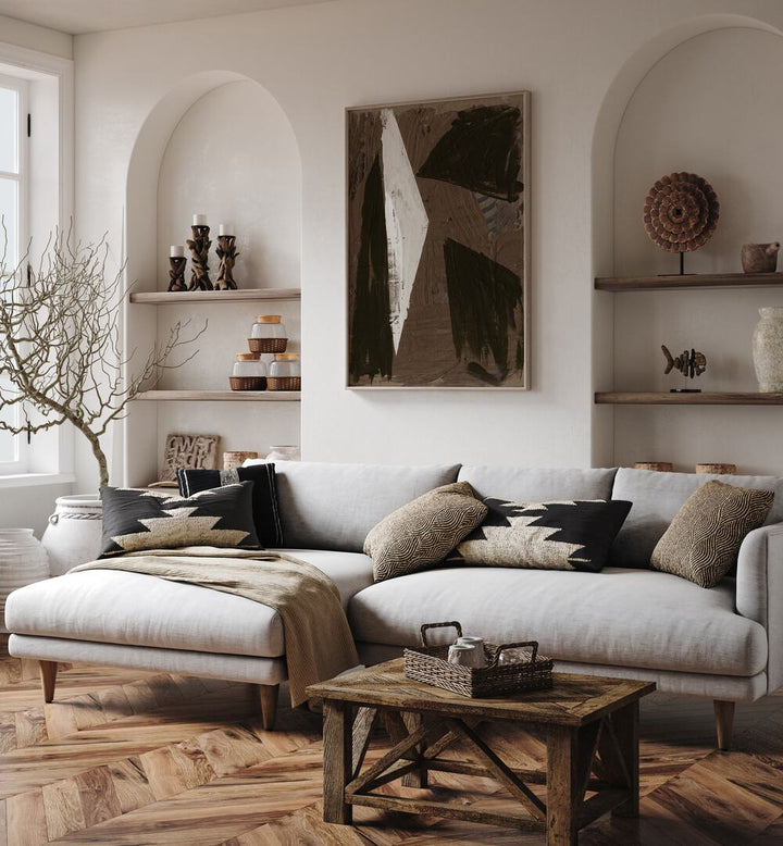Stylish living room featuring ATTRACTION, ABSTRACT PAINTINGS that enhance the space's elegance and charm.