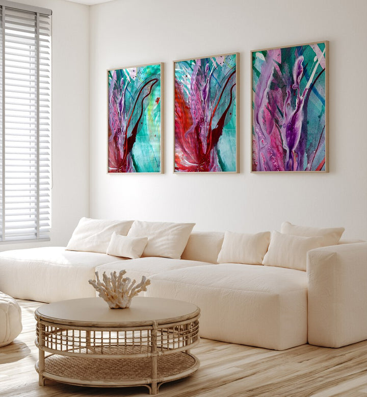 ARTFUL EXPRESSIONS SET , SET OF 3 PAINTINGS