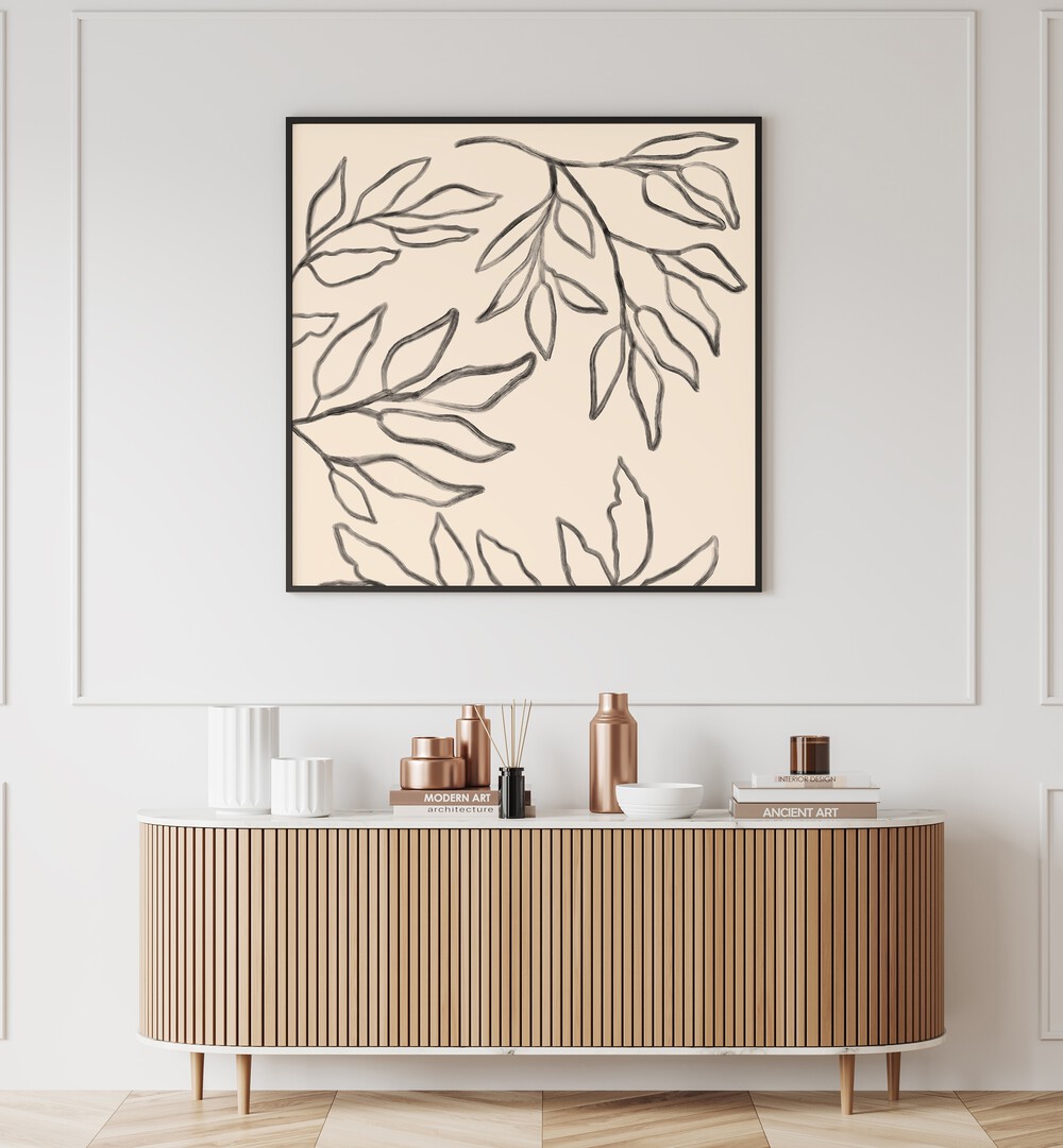 Elegant BOTANICAL ABSTRACT IV, FLORAL FLOWER PAINTINGS enhance your space with contemporary floral artistry.
