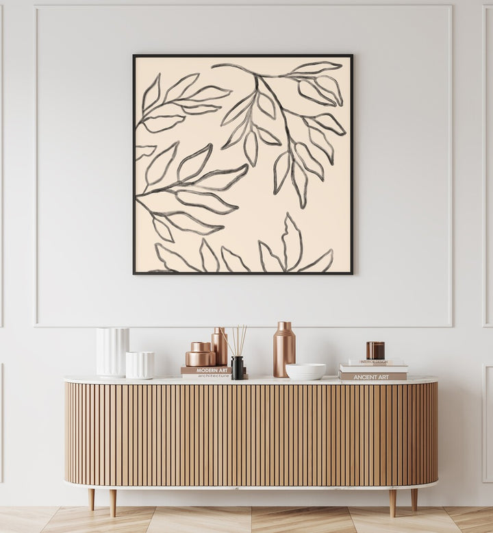 Elegant BOTANICAL ABSTRACT IV, FLORAL FLOWER PAINTINGS enhance your space with contemporary floral artistry.