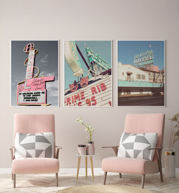 LAS VEGAS SET , SET OF 3 PAINTINGS