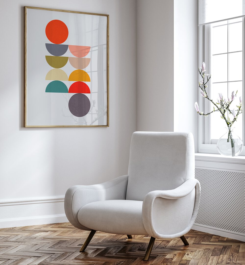CIRCLES IN HARMONY III, GEOMETRIC ART PRINTS add vibrant balance and tranquility to any living space.