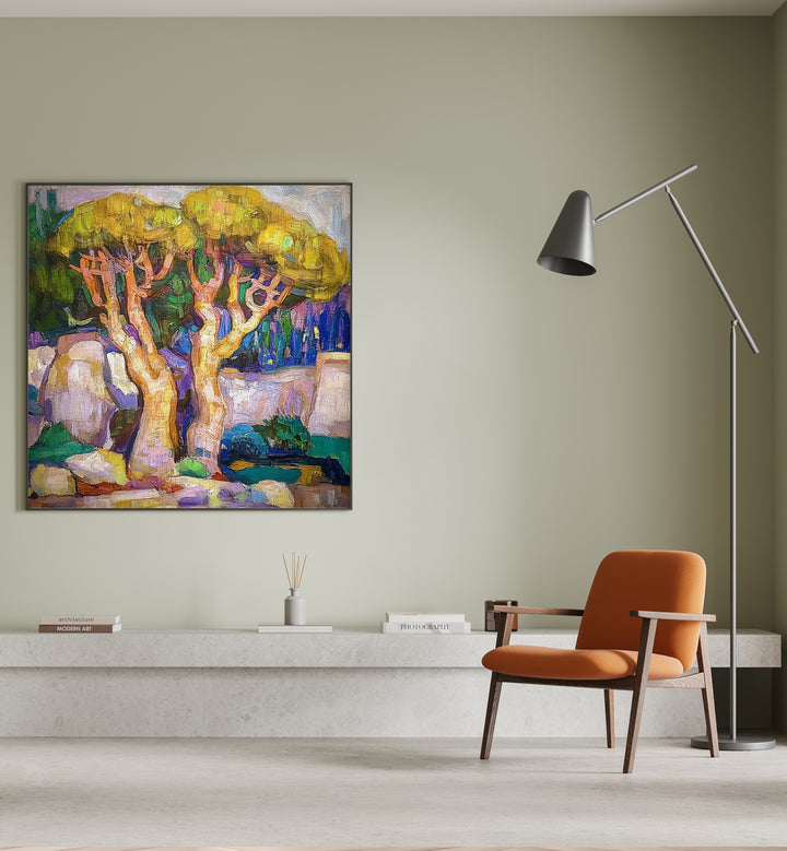 Stunning TREES BY THE SEA MALLORCA artwork enhances coastal elegance in your home décor. Perfect for serene vibes!