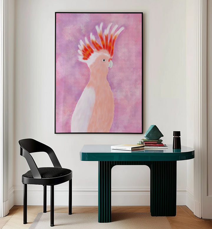 PINK COCATOO BIRD , WILDLIFE PAINTINGS , WILDLIFE POSTERS