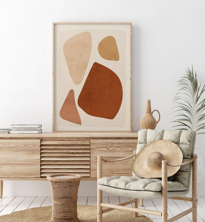 Elegant decor featuring ABSTRACT SHAPES IX, GEOMETRIC ART PRINTS, enhancing modern interior aesthetics beautifully.