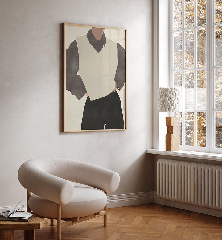 MINIMALIST FIGURE IN A MONOCHROME OUTFIT , FASHION POSTERS
