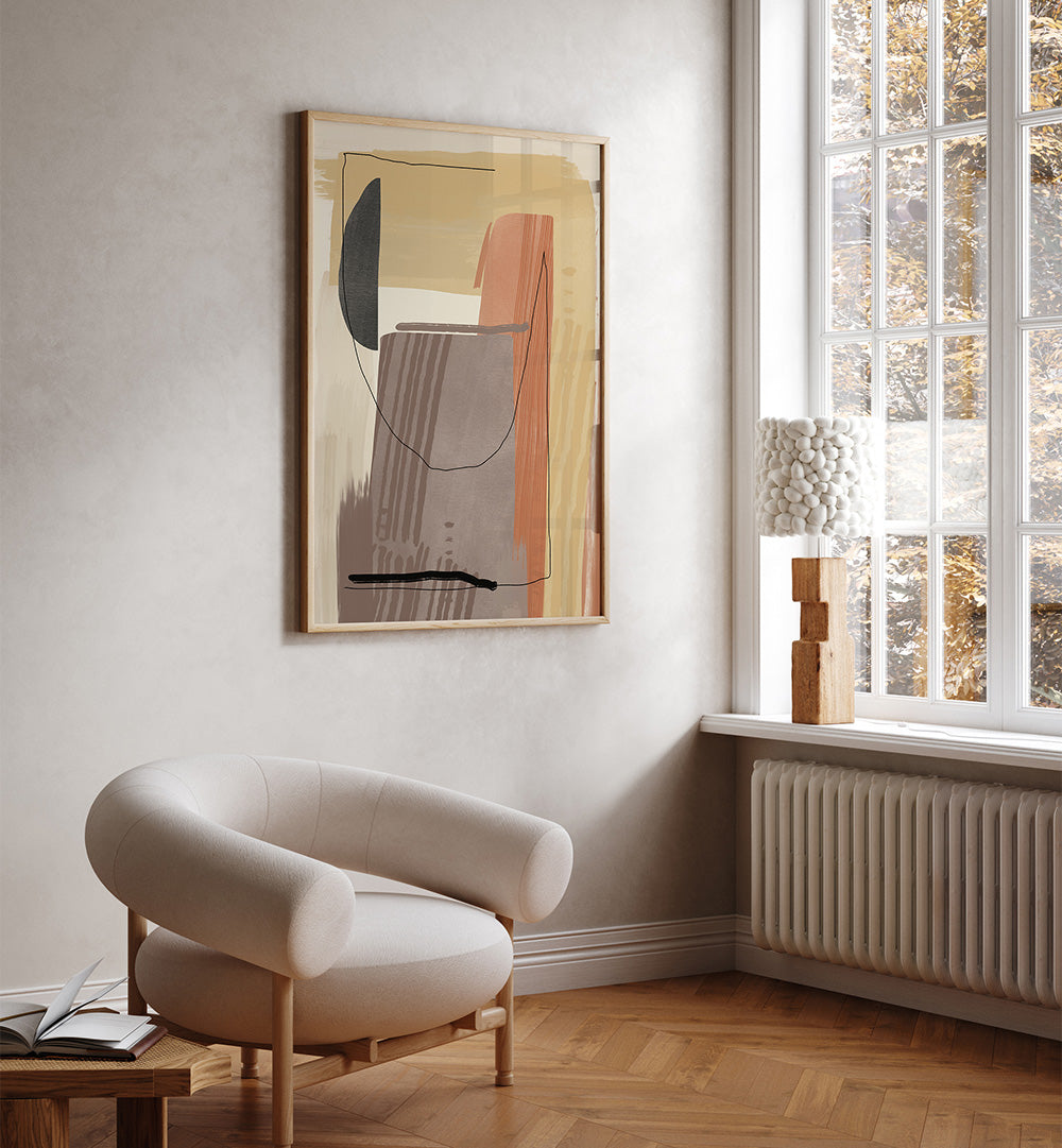 EARTHY TONES AND ORGANIC SHAPES , BOHO ART PAINTINGS