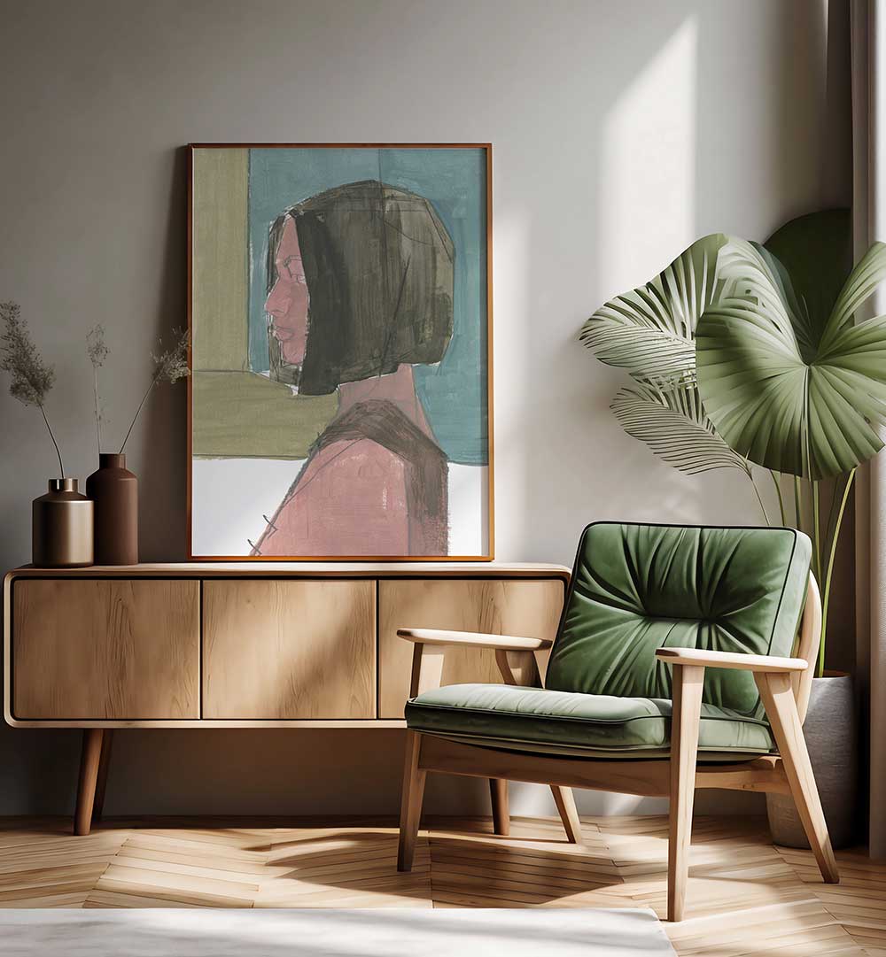 Captivating FEMALE PORTRAIT I artwork, perfect for enhancing your art collection with emotional depth and beauty.