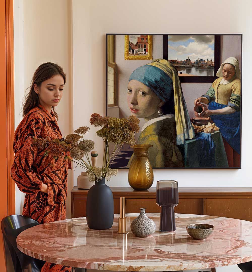 VERMEER'S GIRLS , ALTERED ART PRINTS