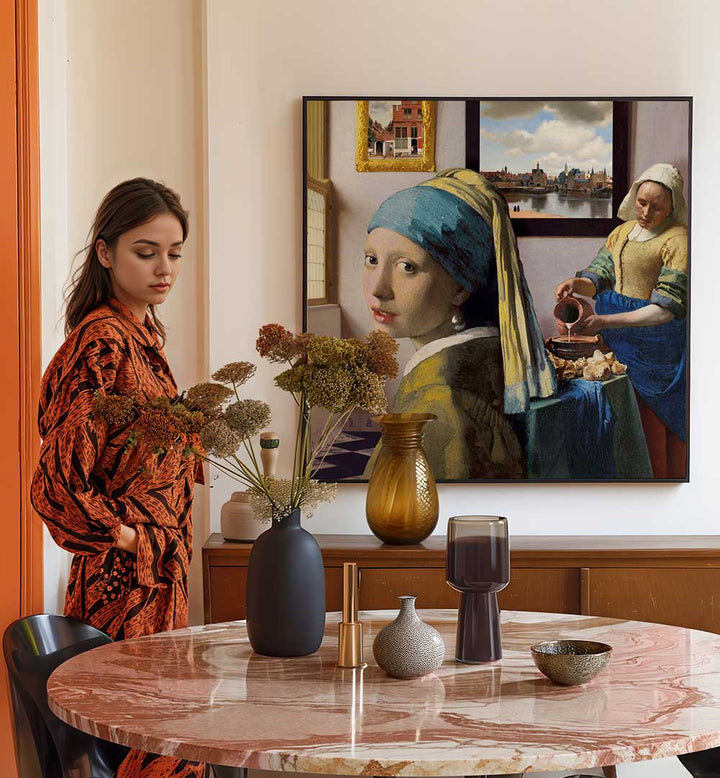 VERMEER'S GIRLS , ALTERED ART PRINTS