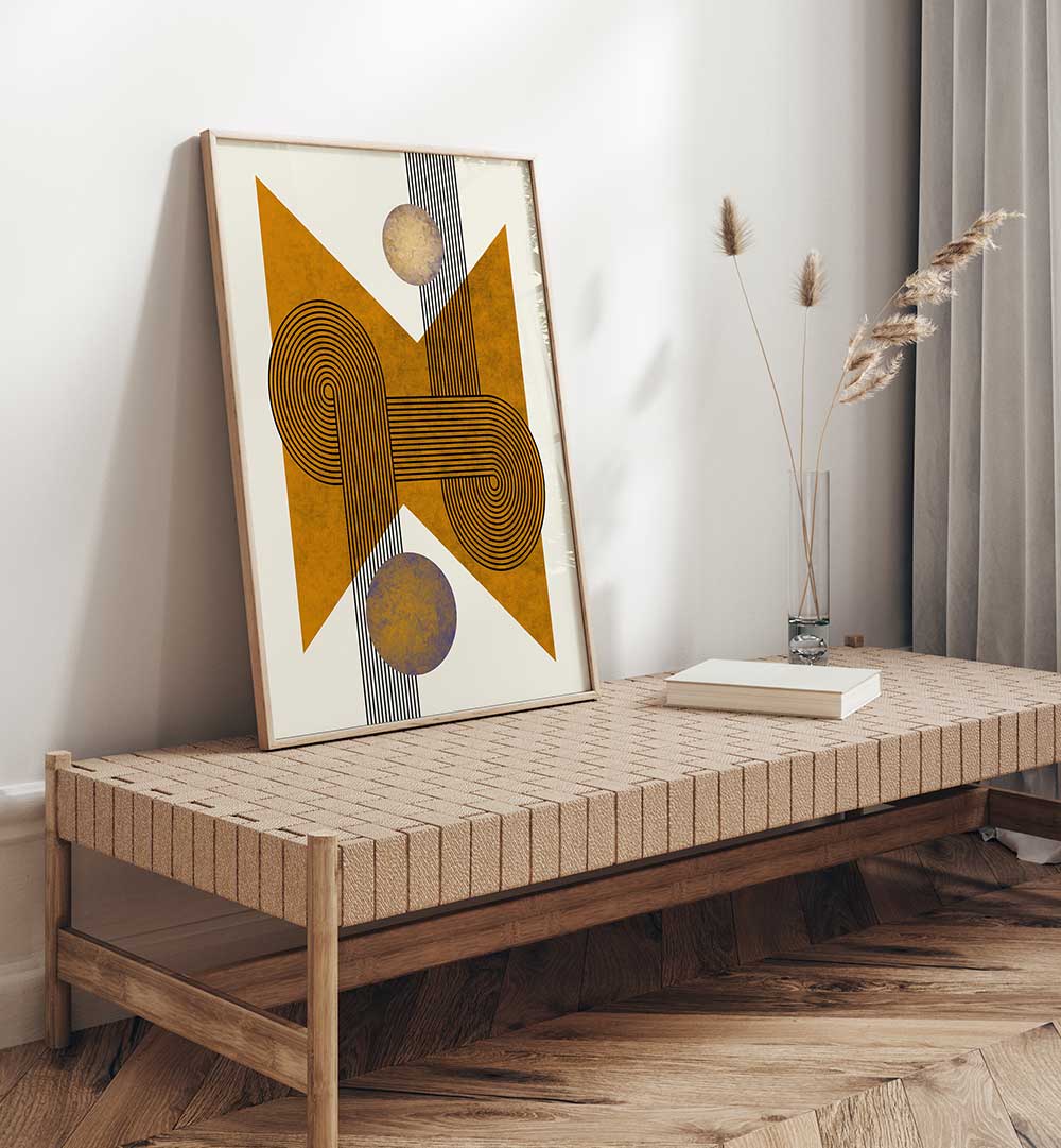 TEXTURED MID CENTURY COMPOSITION IV , GEOMETRIC ART PRINTS