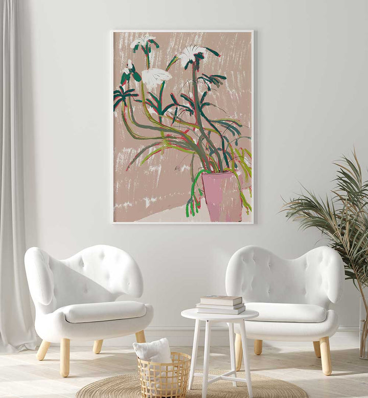 FLORAL  IN A PINK VASE , FLORAL FLOWER PAINTINGS