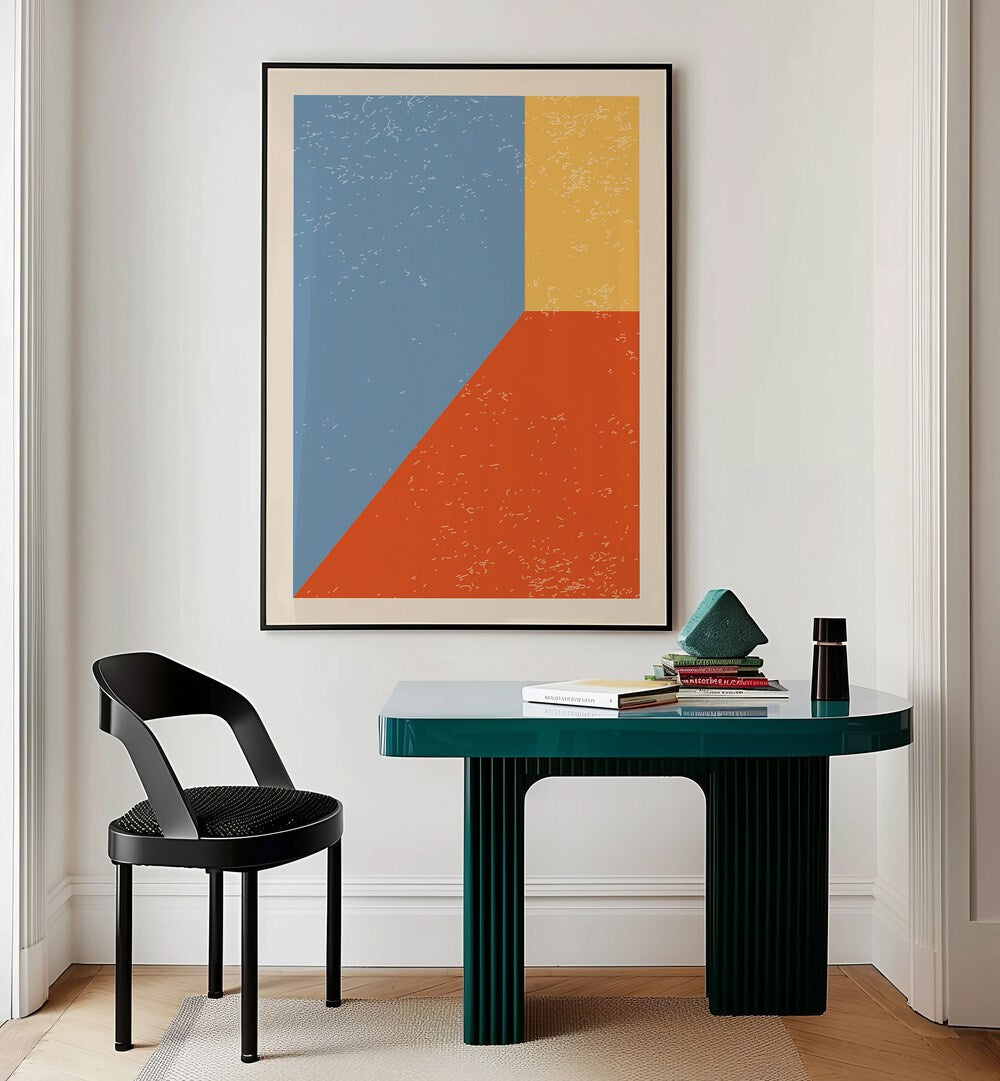 minimal abstract shapes II by jay stanley geometric art paintings placed on a wall 