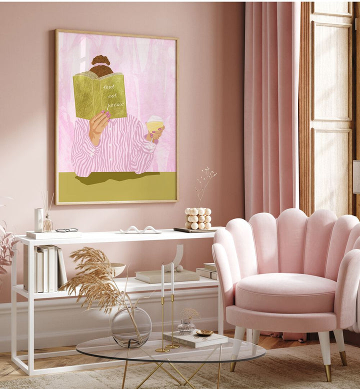 Stylish interior featuring TOUT EST POESIE, FASHION POSTERS, enhancing modern decor with artistic elegance.