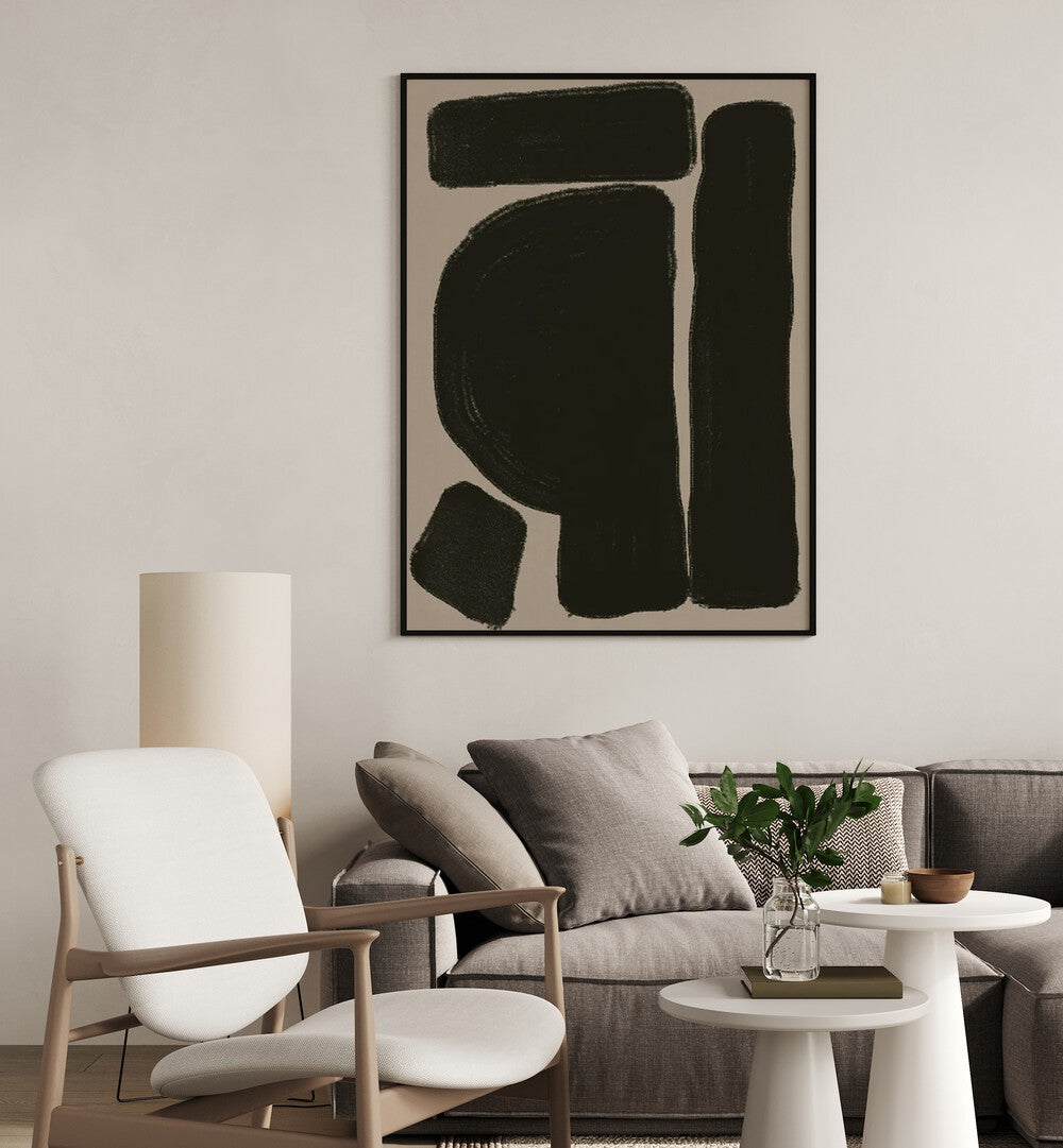 SIMPLE COMPOSITION MODERN ART, ABSTRACT PAINTINGS by MIUUS STUDIO enhances contemporary interiors with bold designs.