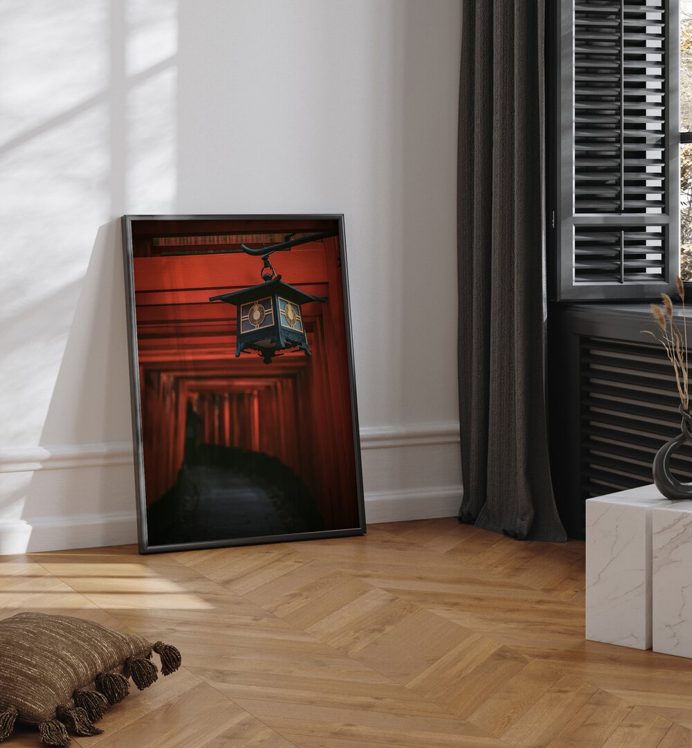 Golden Lantern, Japanese paintings enhance your space with elegance, adding a warm glow to any environment.