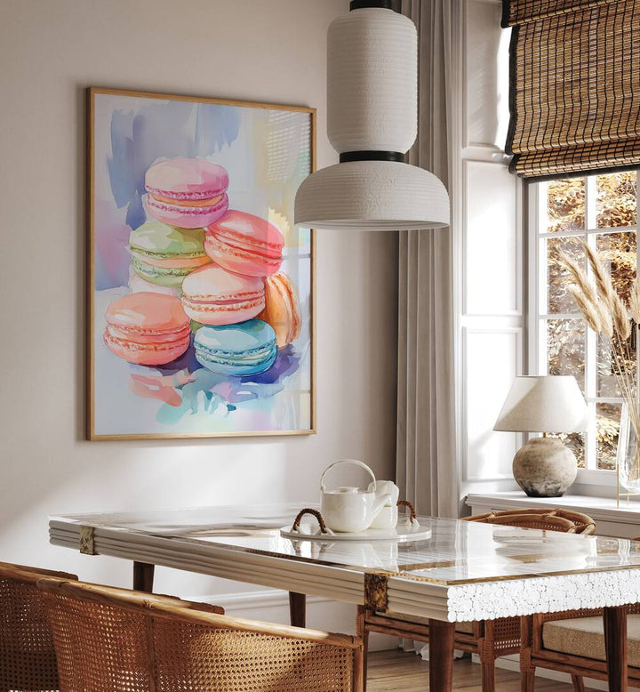 Colorful macaron art adds a sweet touch to your space at the COLORFUL MACARON, BAR & CAFE. Perfect for dessert lovers!