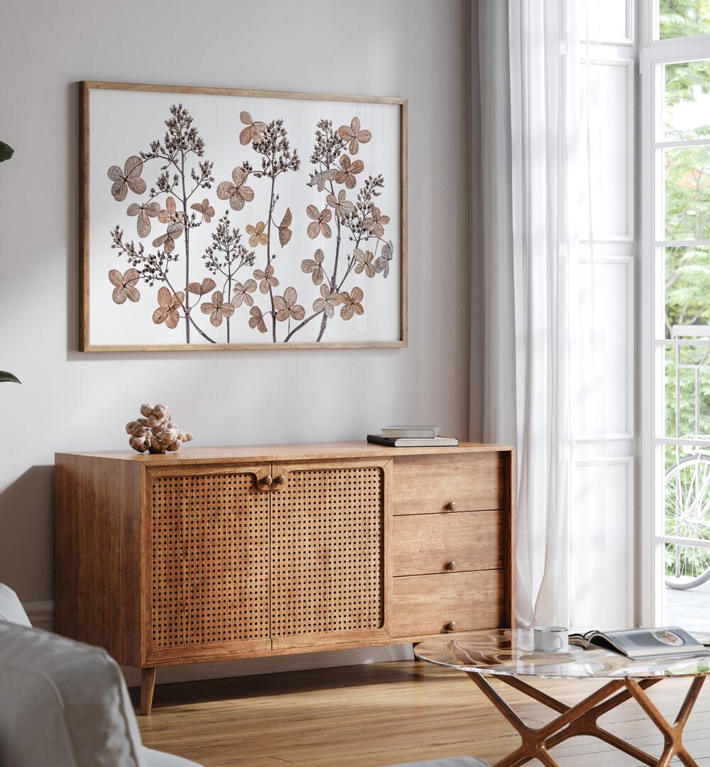 Elegant Hydrangea Paniculata floral flower paintings enhance modern interiors with their captivating design and charm.
