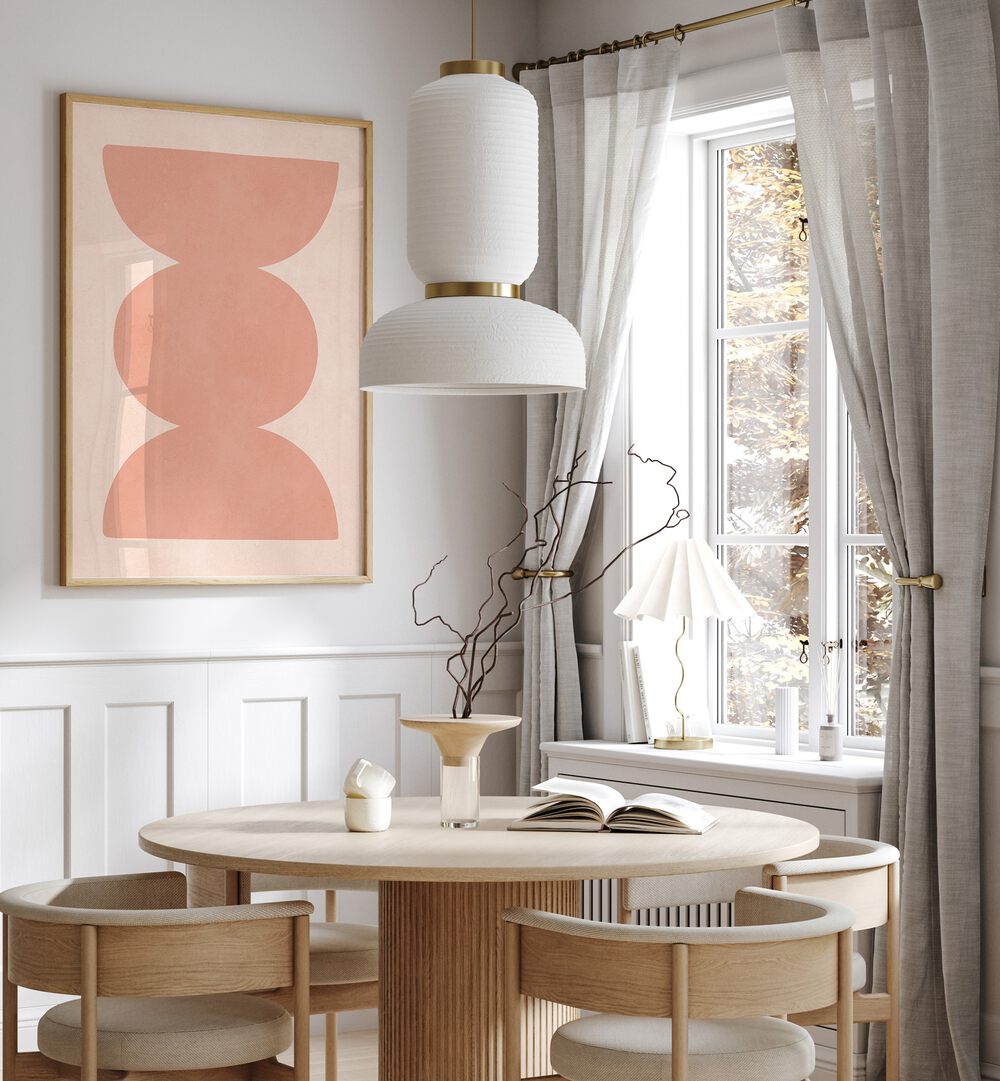 Stylish interior showcasing TRIBAL SHAPES XII, GEOMETRIC ART PRINTS, blending modern and tribal designs beautifully.