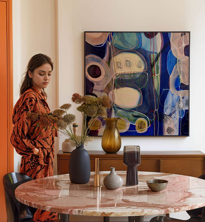 Vibrant LITTLE MONSTERS I, ABSTRACT PAINTINGS enriches modern spaces with its expressive colors and dynamic style.