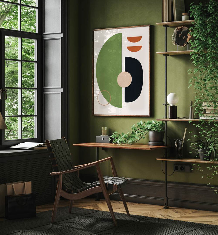 Stylish room featuring EXPRESSIVE IX, GEOMETRIC ART PRINTS, enhancing artistic expression with vibrant design.
