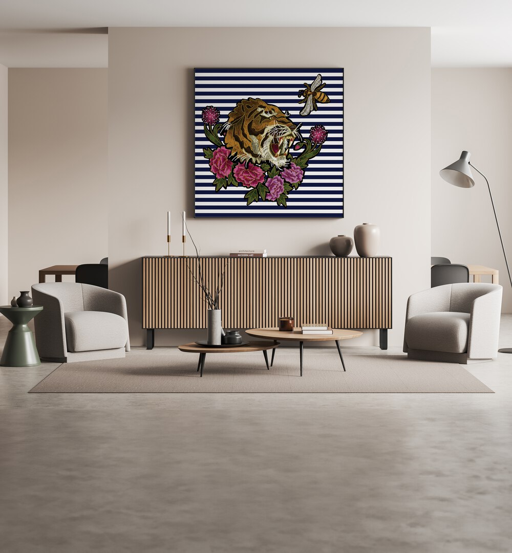 STRIPES TIGER  , WILDLIFE POSTERS , WILDLIFE PAINTINGS