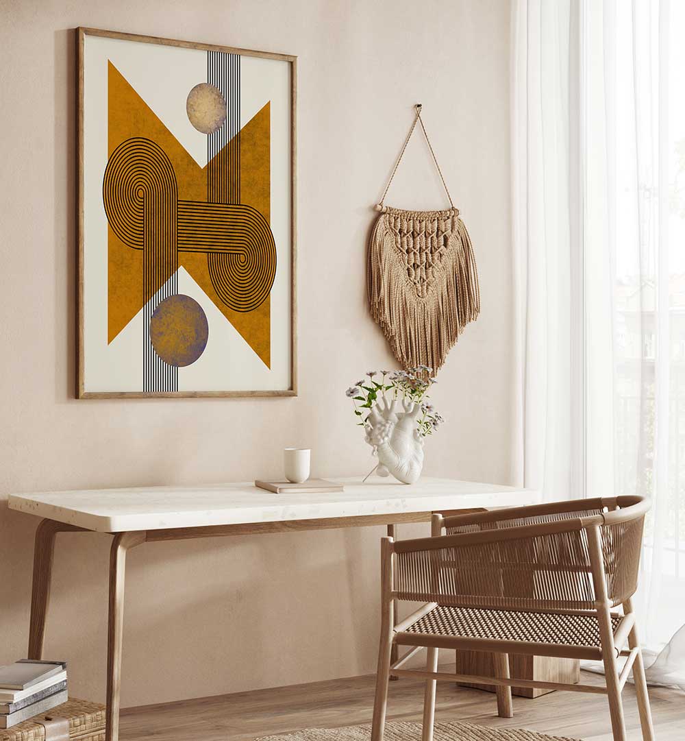 TEXTURED MID CENTURY COMPOSITION IV , GEOMETRIC ART PRINTS