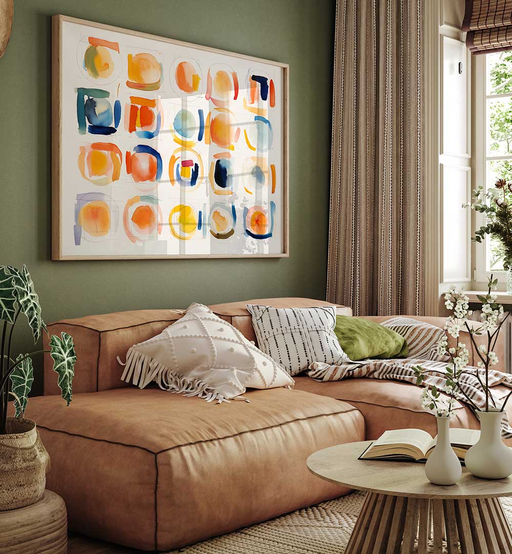 CIRCLES AND SQUARES , ABSTRACT PAINTINGS