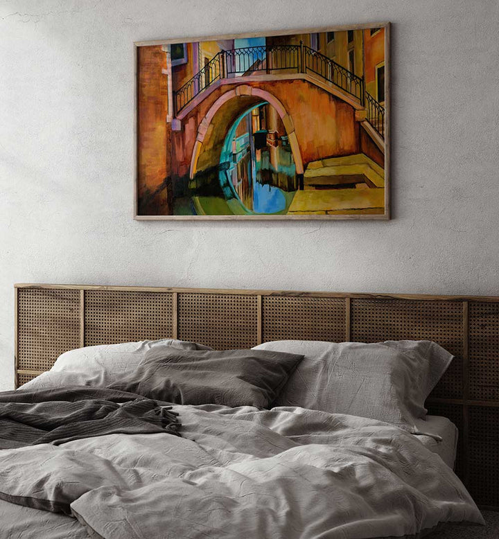 VENETIAN BRIDGE , LANDSCAPE PAINTINGS