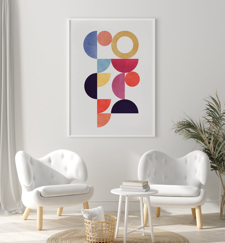 CIRCLES IN HARMONY VII, GEOMETRIC ART PRINTS showcase vibrant shapes, enhancing your space with holistic artistry.