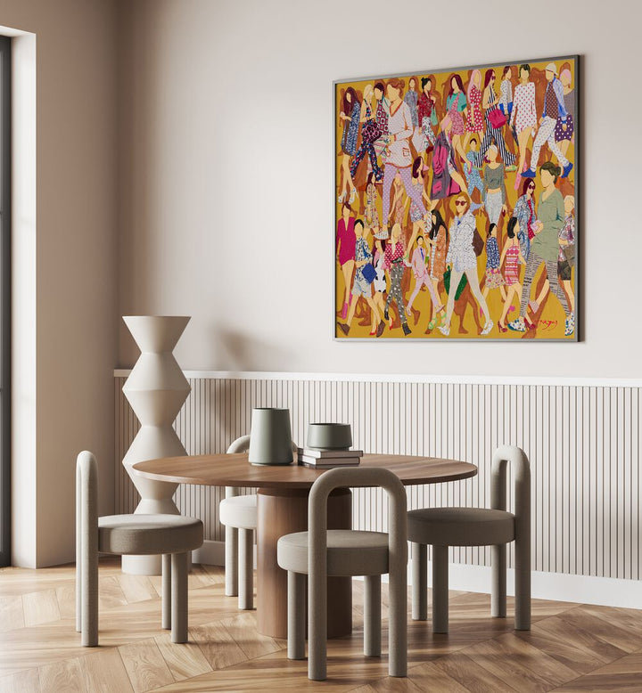 Stylish CITIZEN, FASHION POSTERS displayed in a modern dining area, enhancing the contemporary decor.