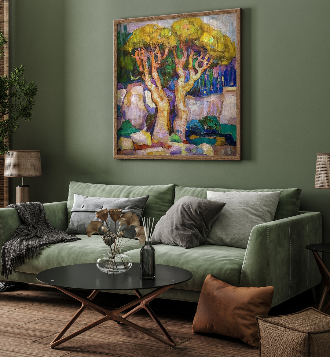 Brighten your space with TREES BY THE SEA MALLORCA, capturing coastal elegance in stunning artwork.