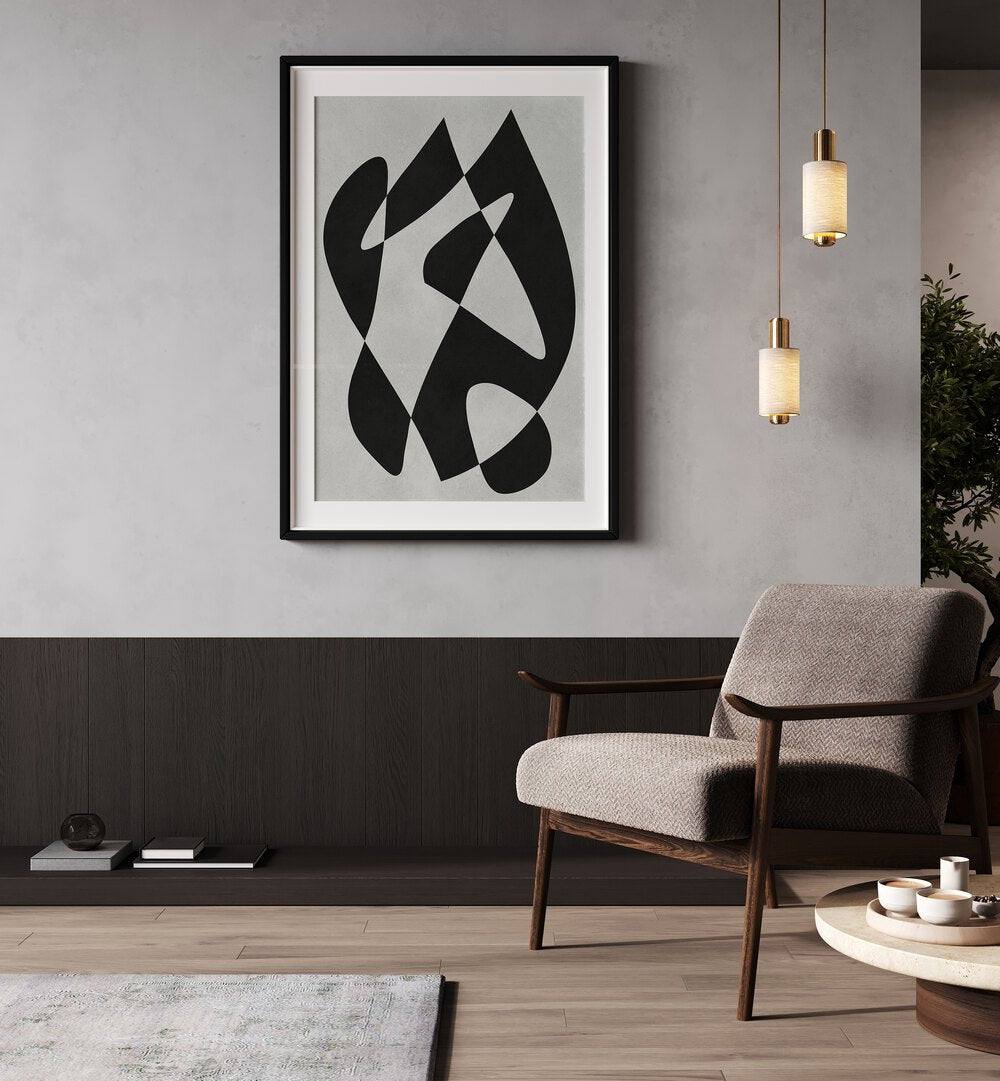 Stylish MODERN SHAPES II, ABSTRACT PAINTINGS enhance contemporary interiors with geometric sophistication.