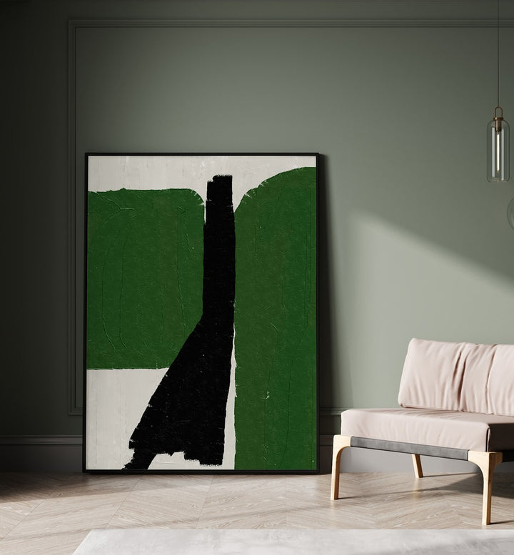 Elegant Green Black Oil Abstract Paintings from The Miuus Studio enhance any space with rich, modern hues.