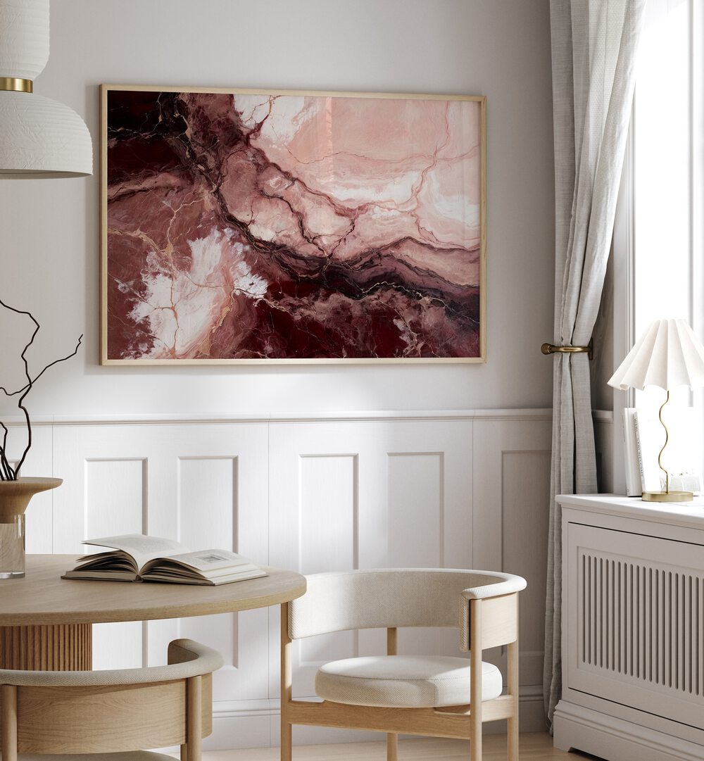 Stunning ROSEWOOD ECHOES, ABSTRACT PAINTINGS piece, enhancing modern interiors with rich colors and elegant design.
