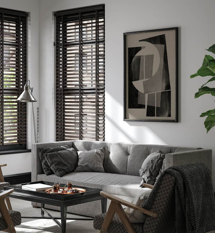 Stylish living room featuring PAPER CUT NO.8, GEOMETRIC ART PRINTS, enhancing the modern aesthetic.