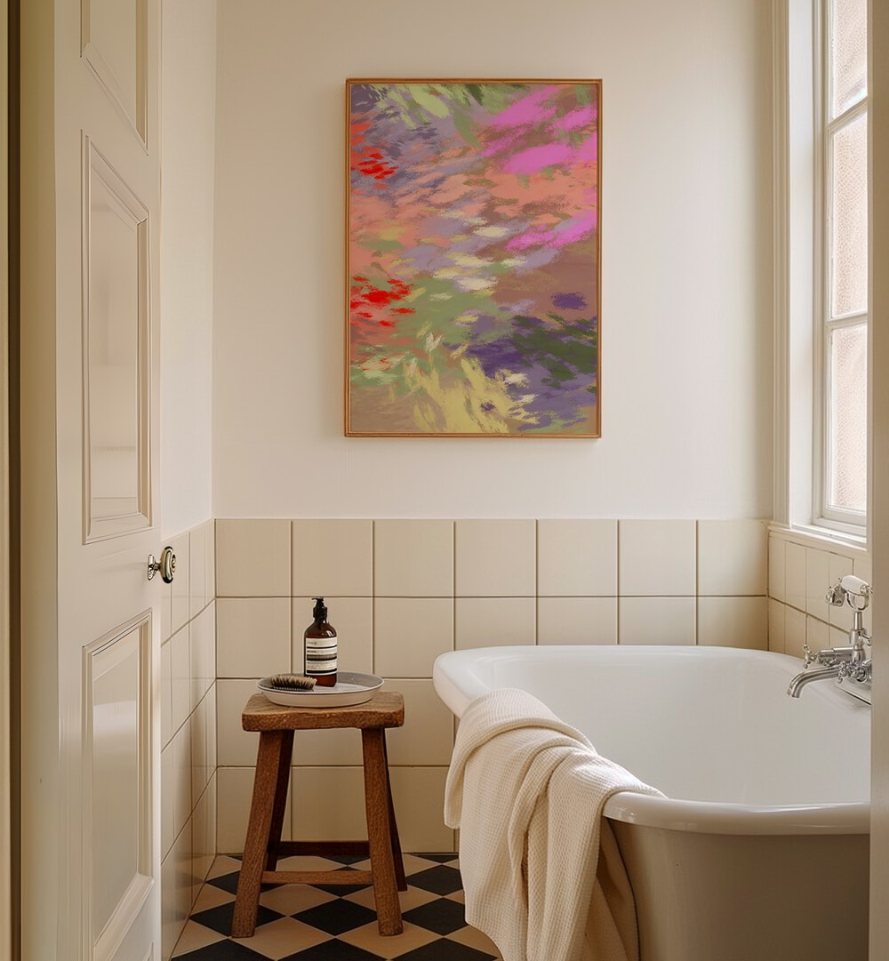 Bright abstract painting from the LAZY SUMMER DAYS IV collection, perfect for enhancing relaxation in any space.