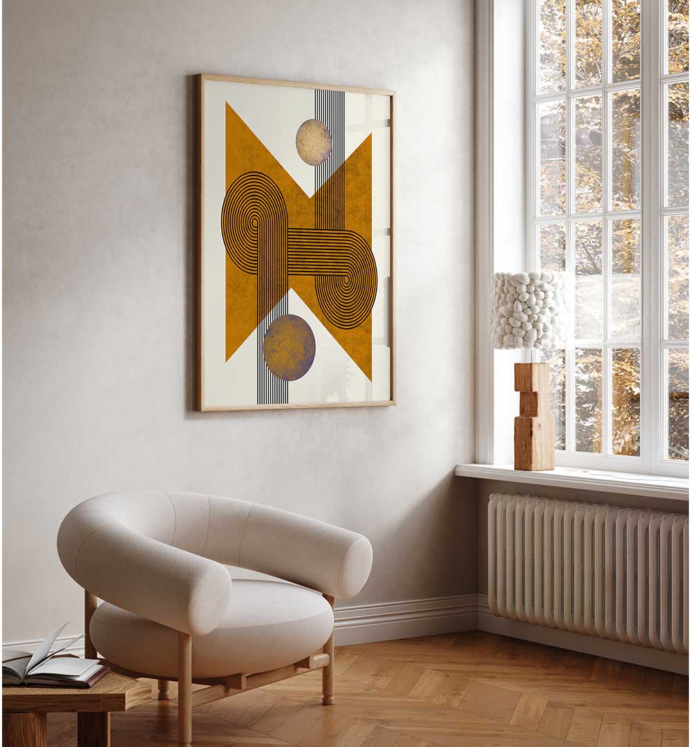 TEXTURED MID CENTURY COMPOSITION IV , GEOMETRIC ART PRINTS