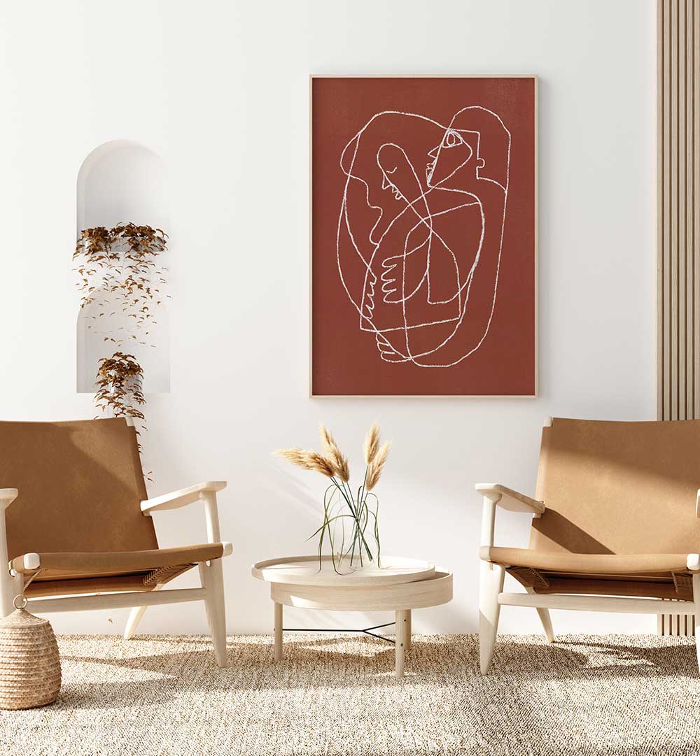 COUPLE HUGGING , LINE ART PAINTINGS