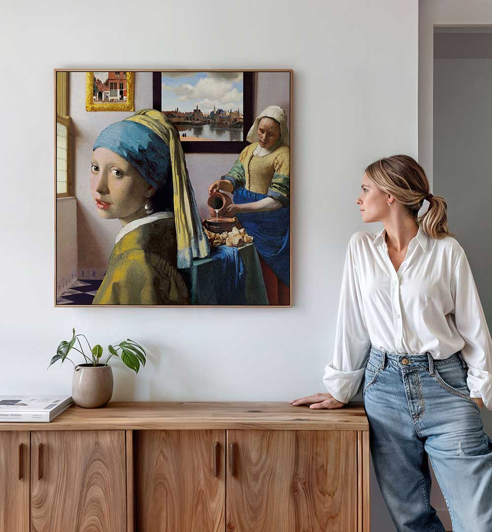 VERMEER'S GIRLS , ALTERED ART PRINTS