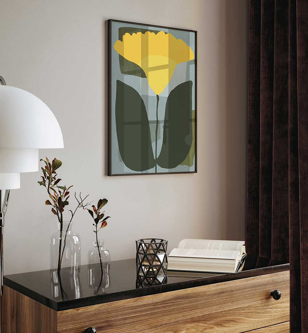 SIMPLISTIC YELLOW , FLORAL FLOWER PAINTINGS