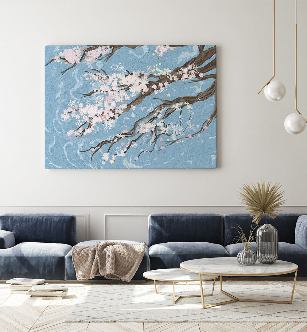 CHERRY BLOSSOMS , FLORAL FLOWER PAINTINGS