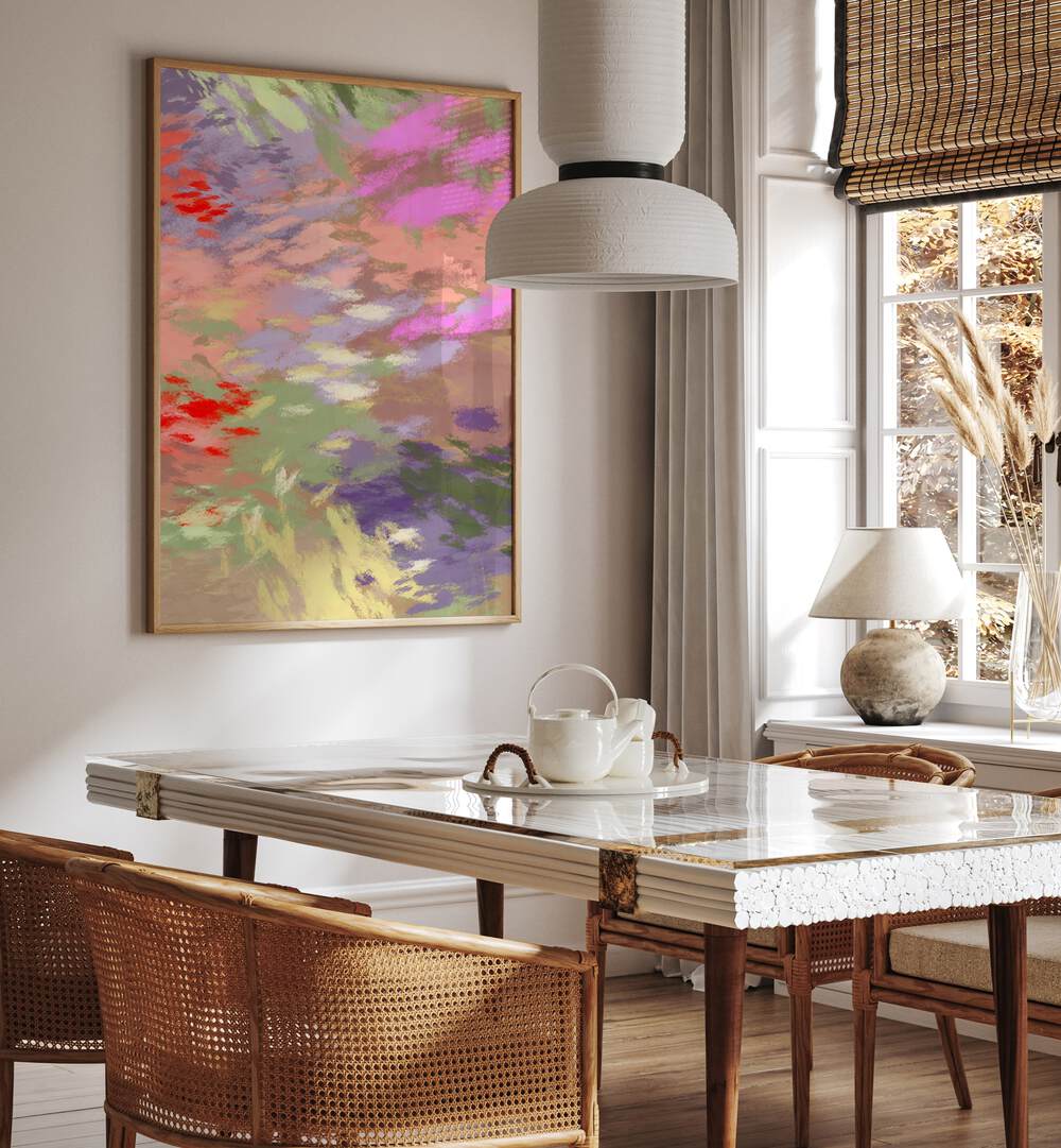 Bright and colorful LAZY SUMMER DAYS IV, ABSTRACT PAINTINGS adds a relaxed vibe to any modern living space.