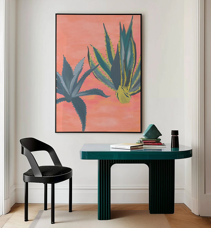 PINK CORAL CACTI , FLORAL FLOWER PAINTINGS