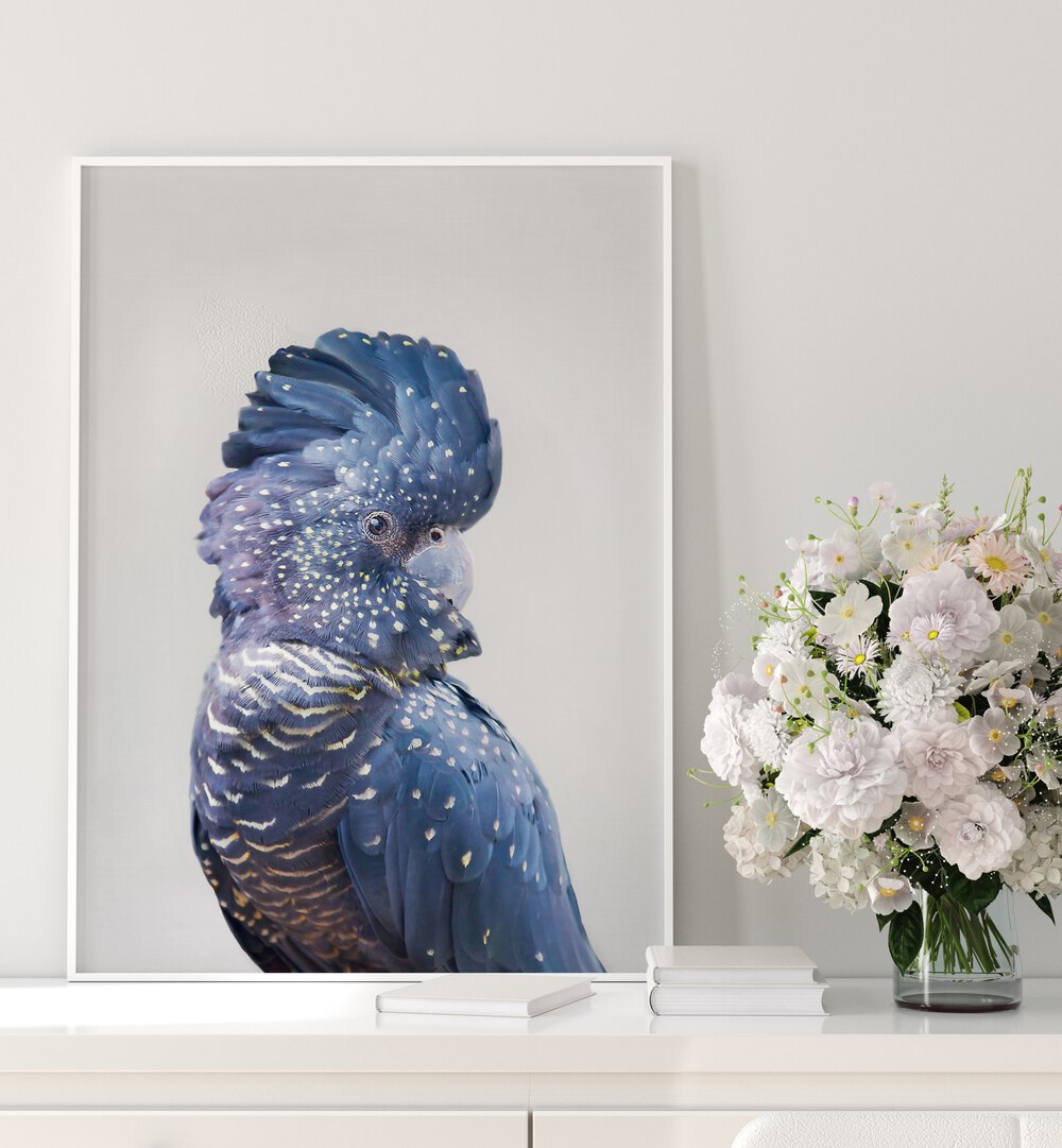 Stunning BLACK COCKATOO, ANIMAL PAINTINGS, showcasing vibrant plumage and charm for avian enthusiasts' decor.