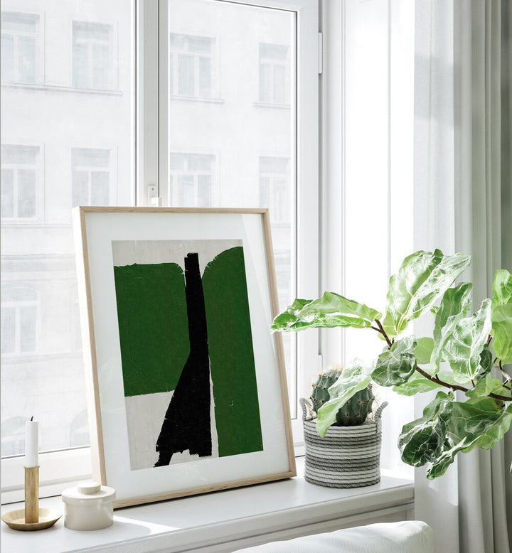 Elevate your decor with GREEN BLACK OIL, ABSTRACT PAINTINGS from The Miuus Studio, featuring rich green and deep black tones.
