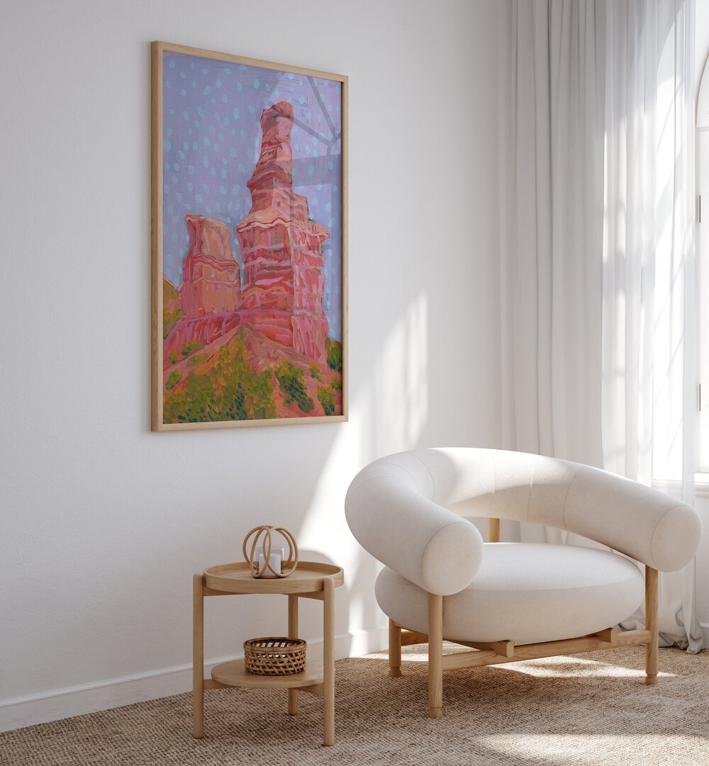 Vibrant PALO DURO CANYON, LANDCAPE PAINTINGS by Eleanor Baker, showcasing nature's masterpiece in a chic setting.
