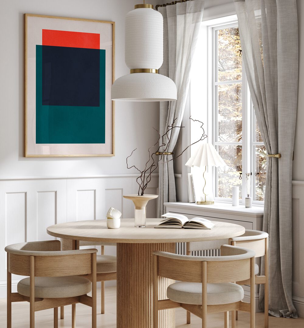 Vibrant COLORFUL OVERLAY XIII, GEOMETRIC ART PRINTS, enhances modern interiors with striking design and colors.