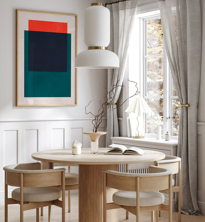 Vibrant COLORFUL OVERLAY XIII, GEOMETRIC ART PRINTS, enhances modern interiors with striking design and colors.