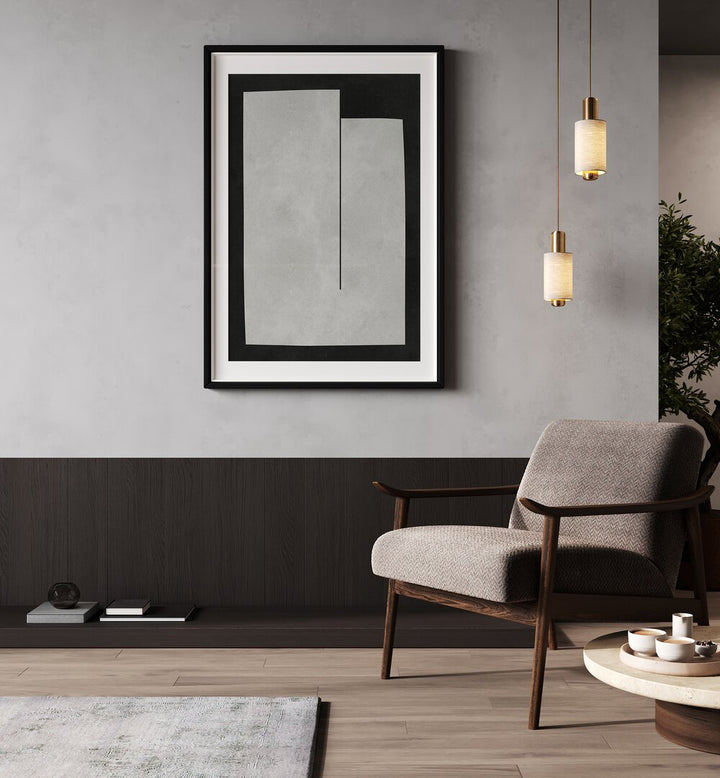 Stylish MODERN SHAPES IV, GEOMETRIC ART PRINTS elevate contemporary interiors with captivating geometric designs.